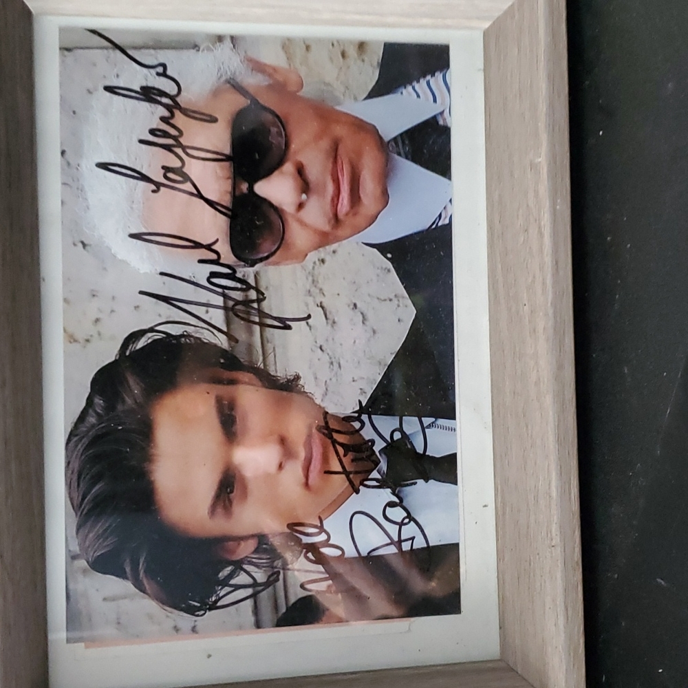 Karl Largerfeld and Baptiste Giabiconi autographed photo from Paris.